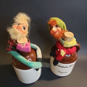 Mountain Hillbilly Knee Huggers on Vintage Jugs Mountain Dew Virginia Souvenir